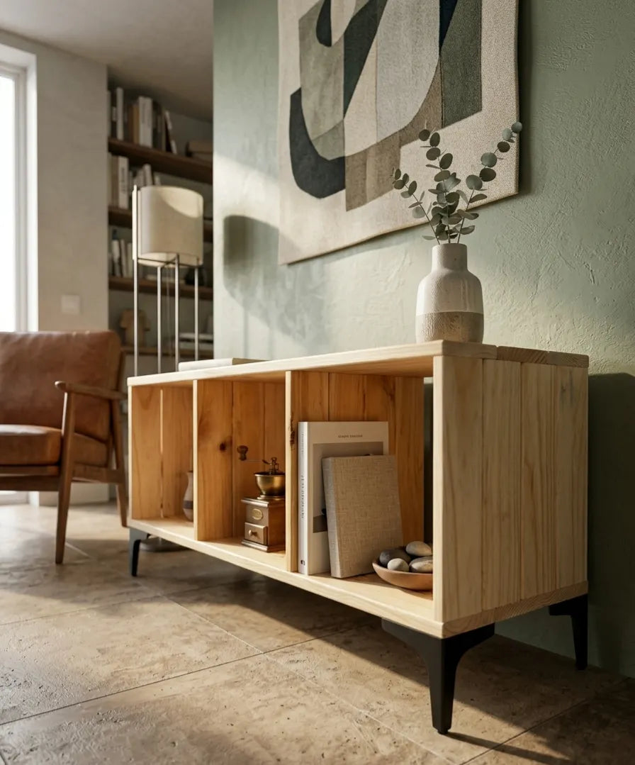 Mueble para TV de Madera Natural | Estilo Retro | Woodstock