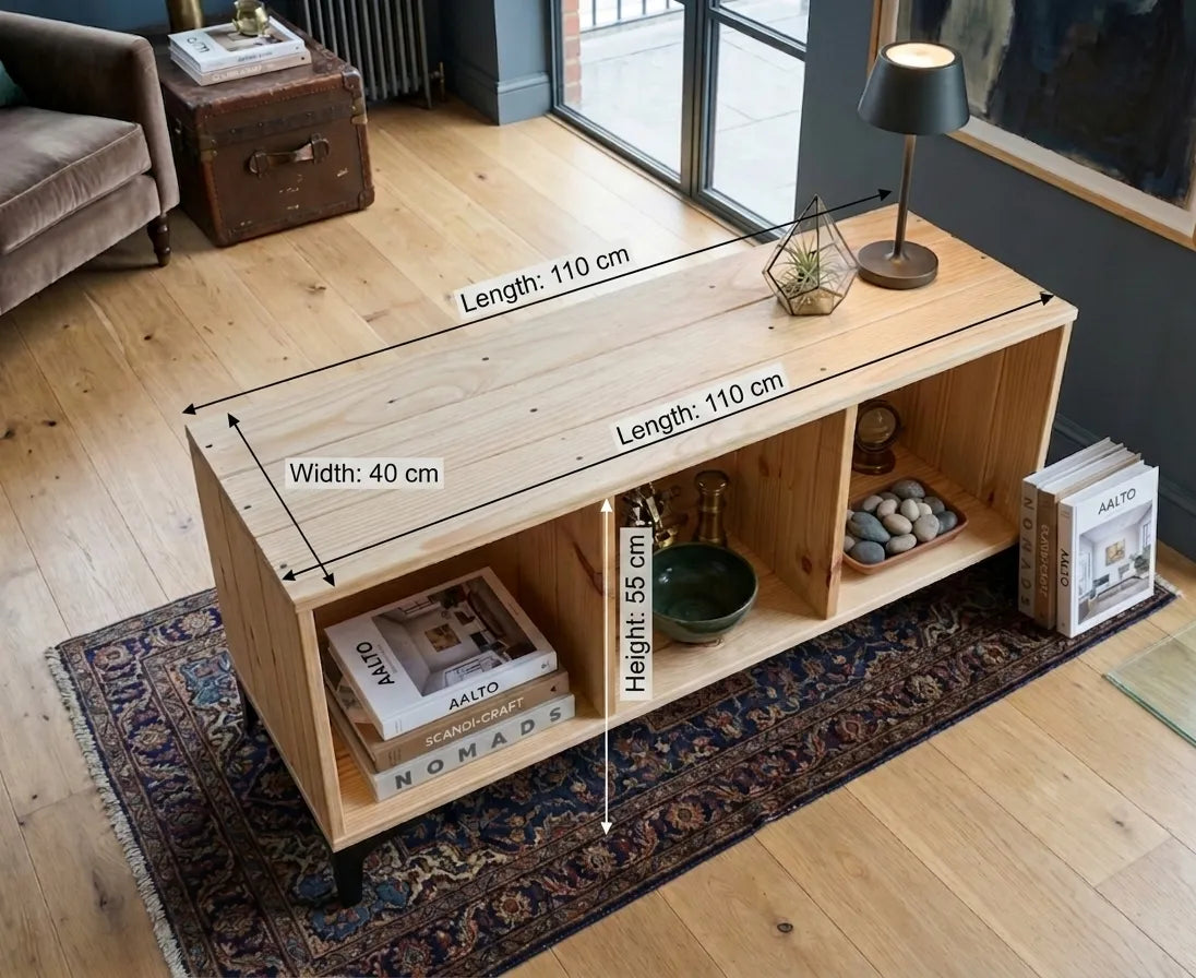 Mueble para TV de Madera Natural | Estilo Retro | Woodstock