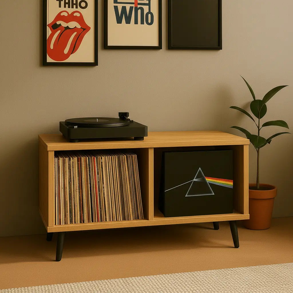 Estante de Madera Sólida de Pino para Vinilos | Woodstock