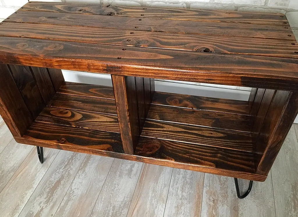 Consola Vintage para Vinilos | Color Oyamel & Acero | Woodstock