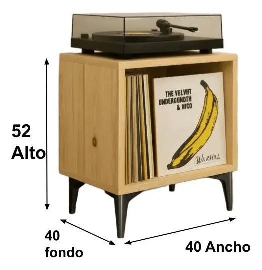 Estante de Madera para Vinilos 80 Discos | Woodstock