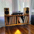 Consola Vintage para Vinilos | Color Oyamel & Acero | Woodstock