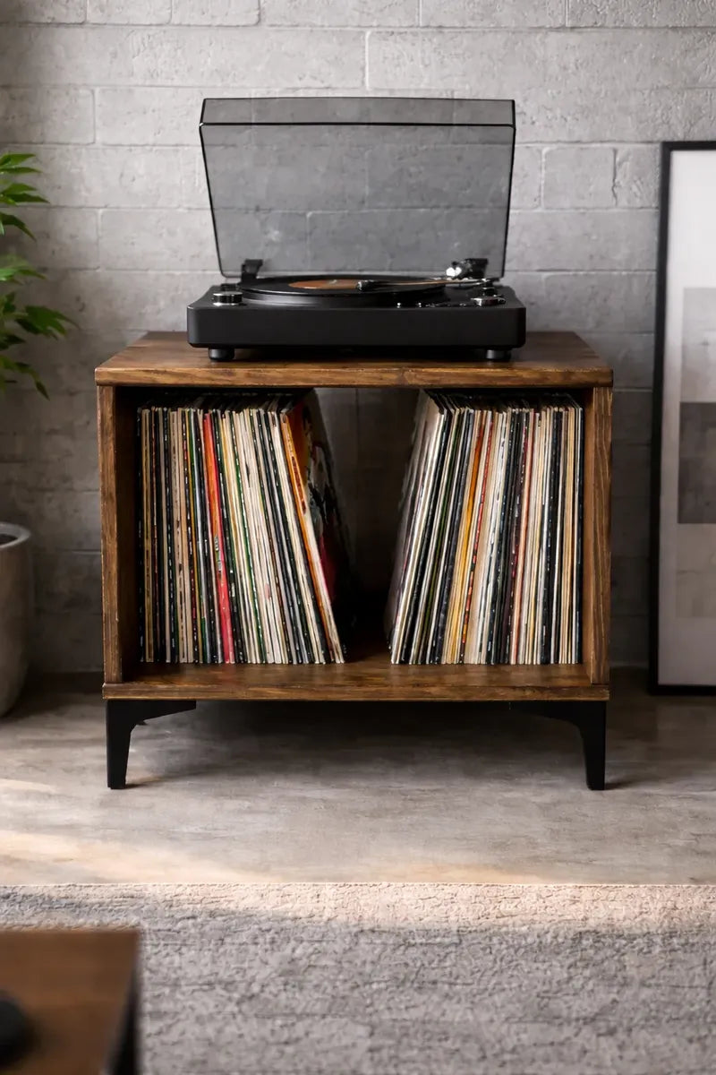 Rack de Vinilos Industrial |Pino Macizo