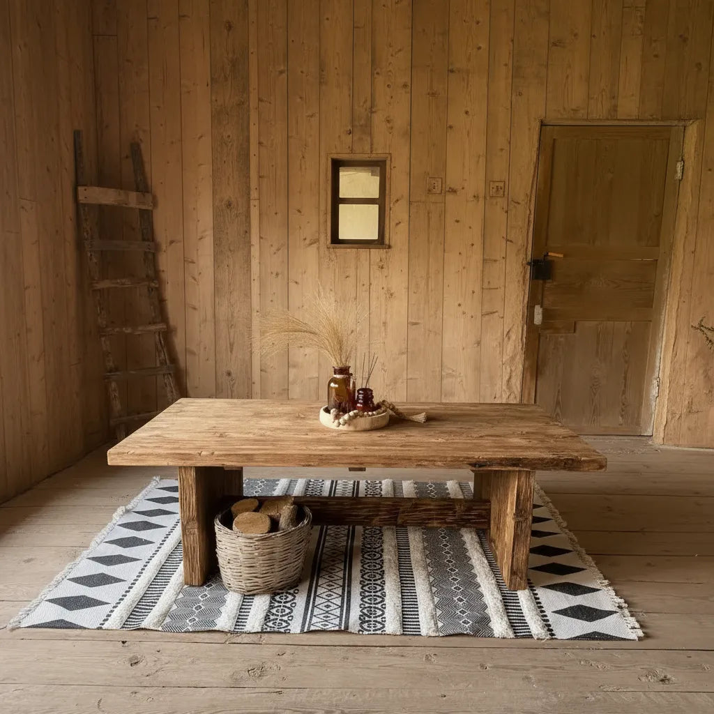 Mesa de Centro Rústica Vintage | Madera Sólida | Woodstock