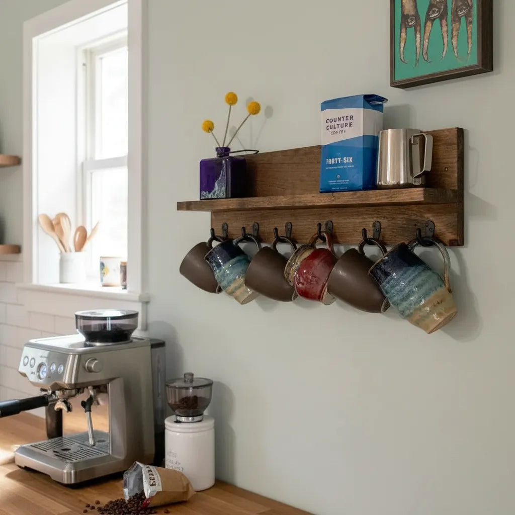 Repisa Flotante para Tazas |Madera de Pino | Woodstock