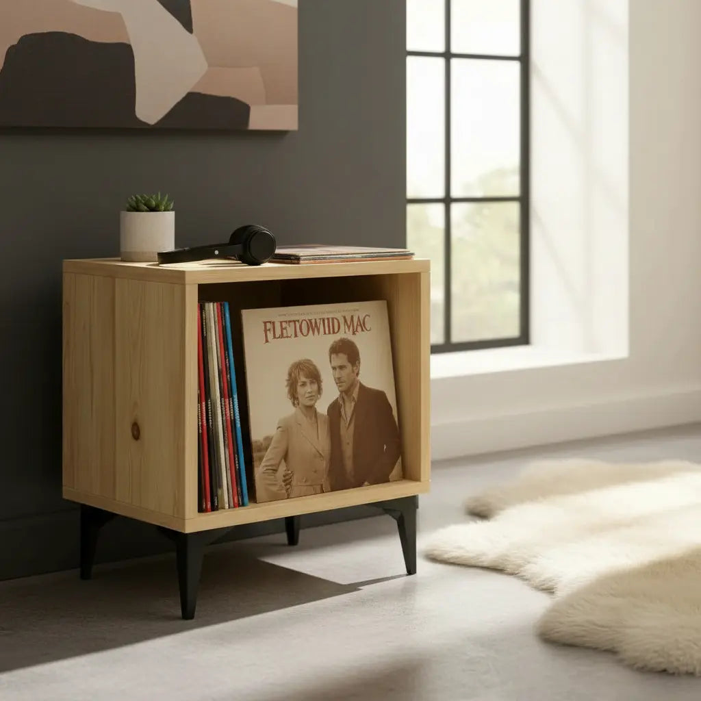 Estante de Madera para Vinilos 80 Discos | Woodstock