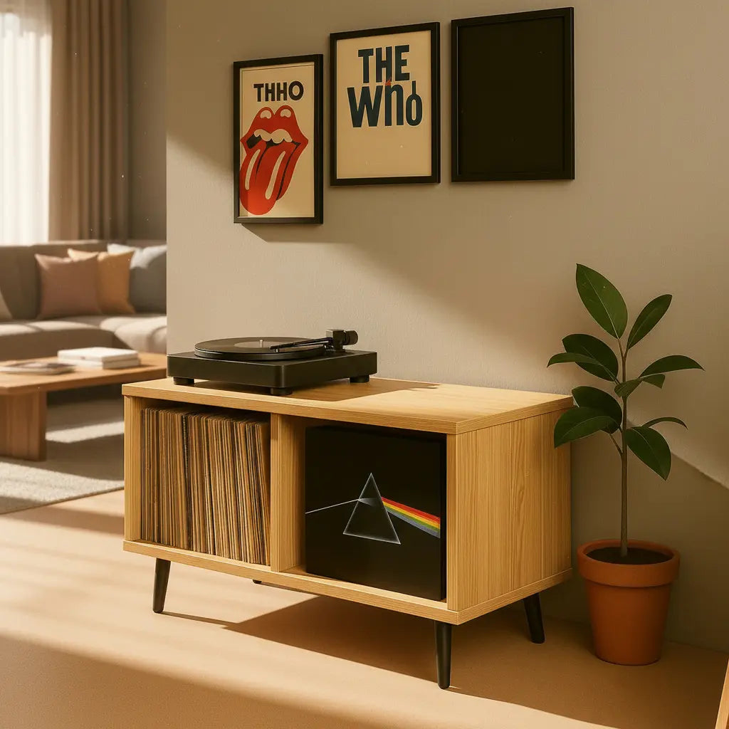 Estante de Madera Sólida de Pino para Vinilos | Woodstock
