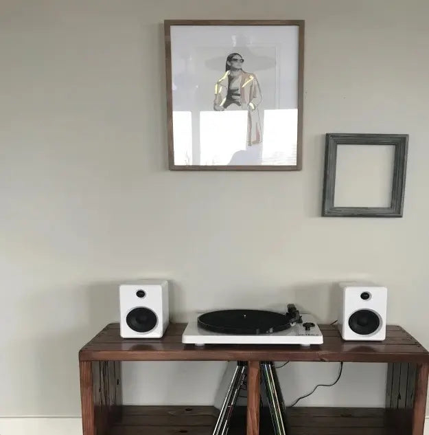 Consola Vintage para Vinilos | Color Oyamel & Acero | Woodstock