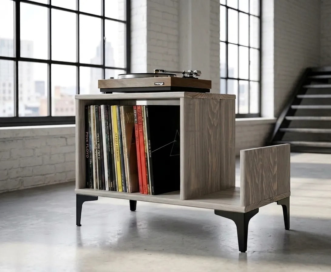 Mueble Industrial para Vinilos | Gris | Woodstock