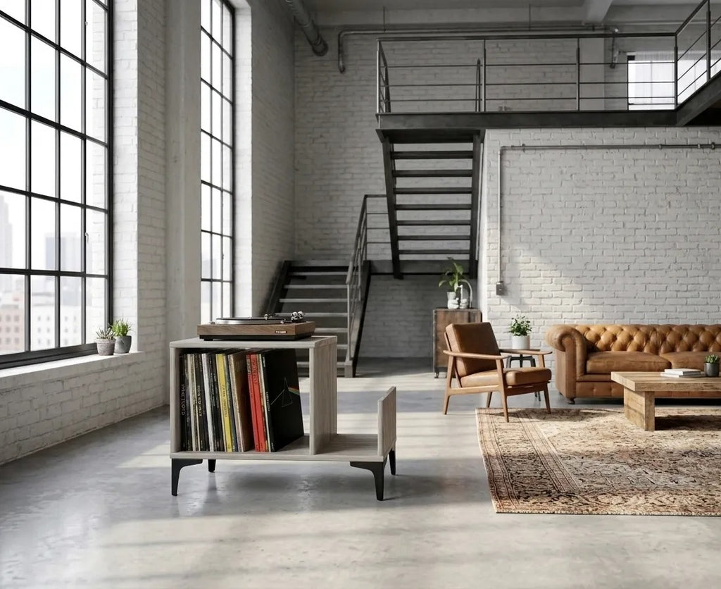 Mueble Industrial para Vinilos | Gris | Woodstock