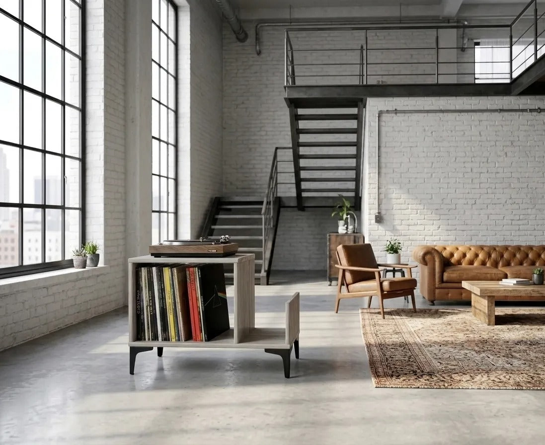 Mueble Industrial para Vinilos | Gris | Woodstock